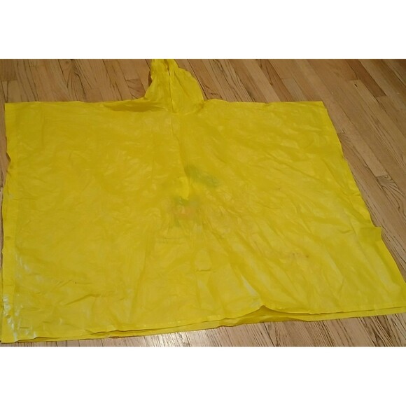 Disney Mickey Mouse Yellow Rain Coat Plastic Snap Buttons Lightweight Vintage - Picture 4 of 9